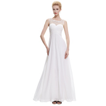 Starzz Sleeveless White Chiffon Long Simply Bridesmaid Dresses ST000060-2